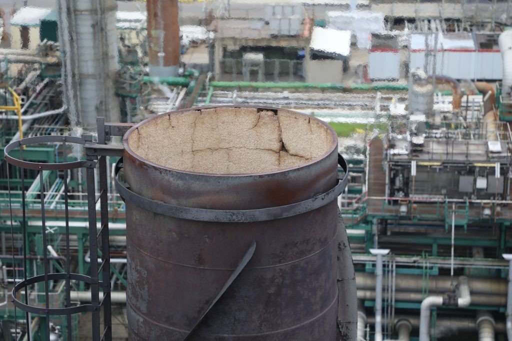 Chimney refractory seen from above