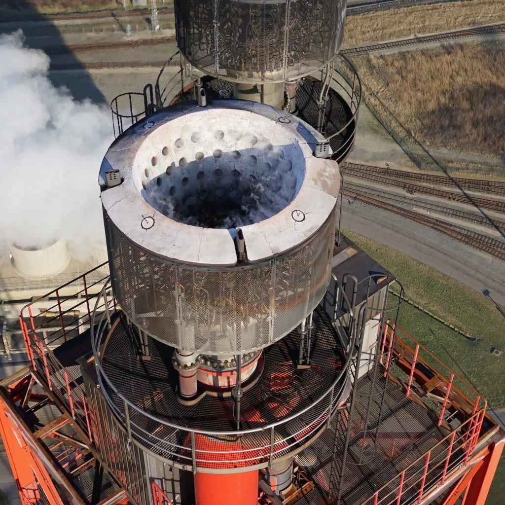 Flare tip close-up during thermal survey